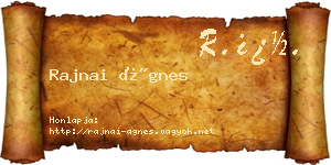 Rajnai Ágnes névjegykártya